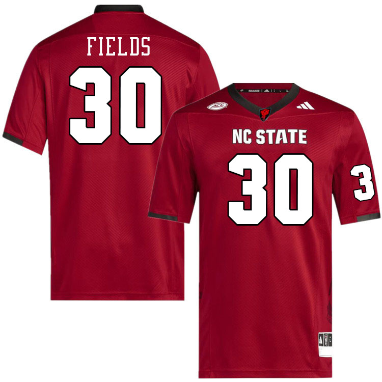 Men #30 Coleson Fields NC State Wolfpack College Football Jerseys Stitched-Red